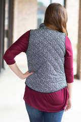 black and white herringbone vest