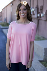 Short Sleeve Piko Top - Peach