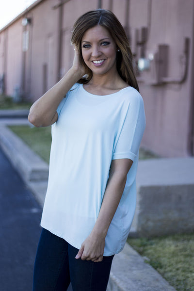 Short Sleeve Piko Top - Baby Blue