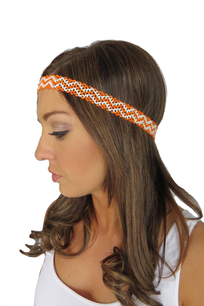 Hippie Chic Headbands- Orange Chevron
