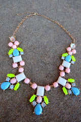 Jewel Statement Necklace - Multicolor