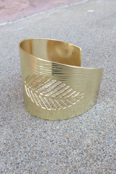 Cutout Leaf Cuff - Gold