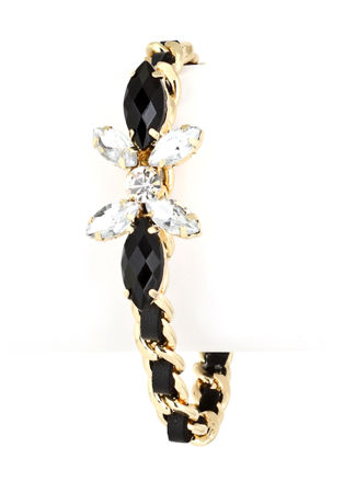 Chain Teardrop Bracelet - Black