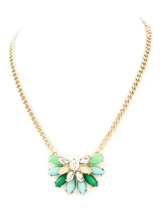 Flower Necklace - Turquoise Multi