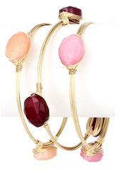 Stone and Wire Bracelet - Pink Multi