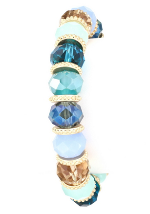 Crystal Bead Bracelet - Turquoise Multi