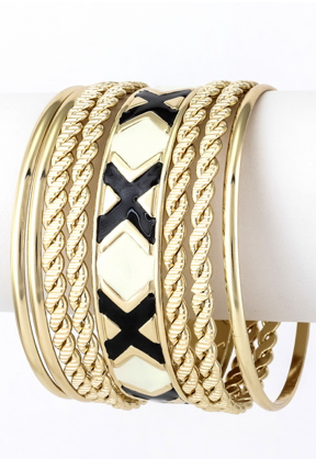 Triangle Bangle Set - Black