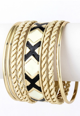 Triangle Bangle Set - Black