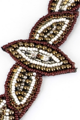 Beaded Headband - Ivory/Brown