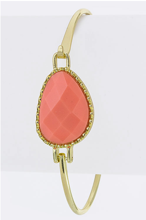 Charm Bangle - Coral