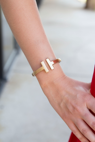 T Hinge Bracelet - Gold