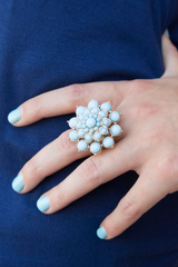 aqua flower ring