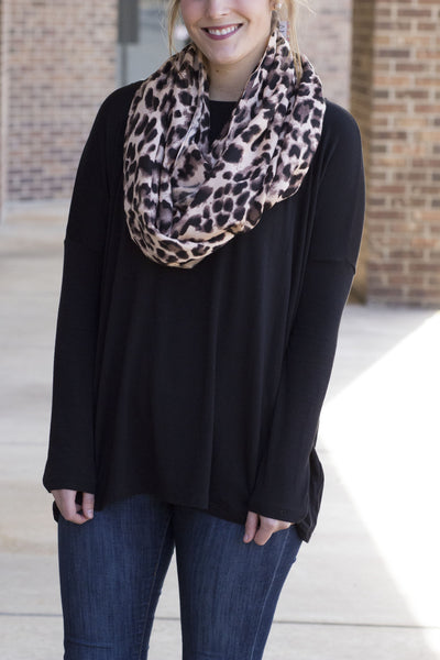 Leopard Infinity Scarf - Peach