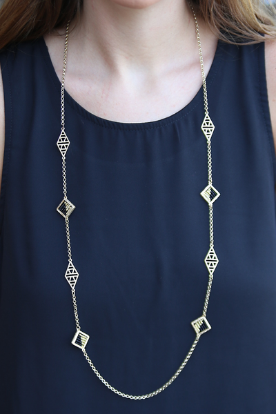 Aztec Diamond Necklace - Black