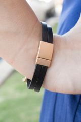 black wrap cross bracelet