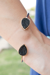 black druzy bracelet