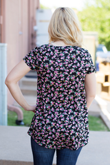 black floral tee