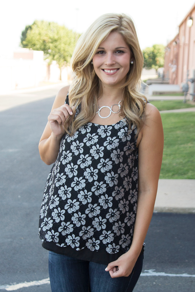 Shimmery Floral Tank