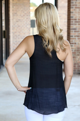 black tank with embroidery