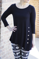 black tunic with buttons