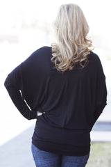 black long sleeve dolman top