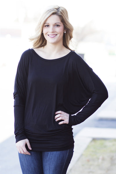 Comfy Dolman Top - Black