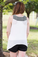 white chevron detail top