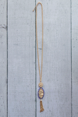 Tiered Blue Beaded Tassel