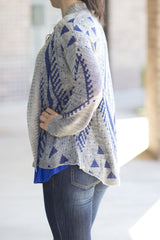 diamond back cardigan blue/gray