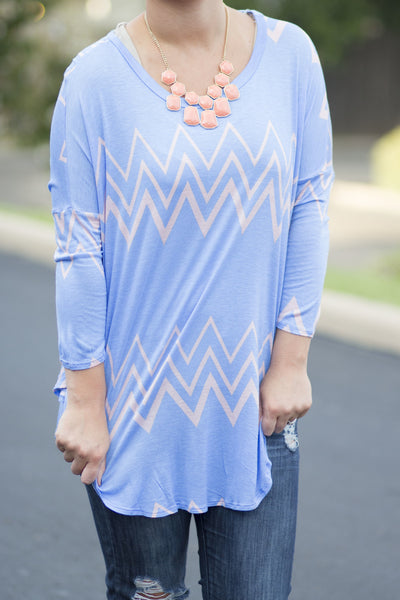 Chevron Baby Blue Tunic