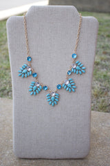 Flower Petal Necklace - Aqua