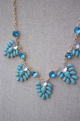 Flower Petal Necklace - Aqua