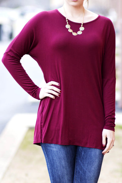 Dolman Tunic - Burgundy