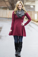 Burgundy skater dress