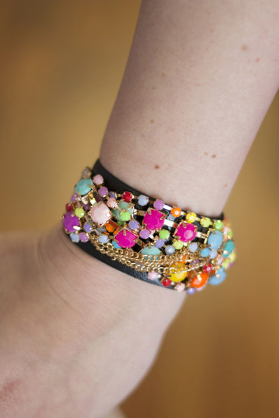 Black Cluster Bracelet