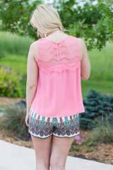cute tank top with lace detail