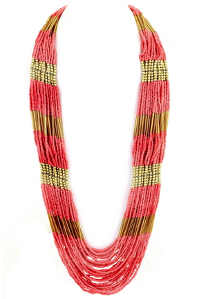 Beachy Bead Necklace - Pink