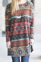fleece aztec tunic