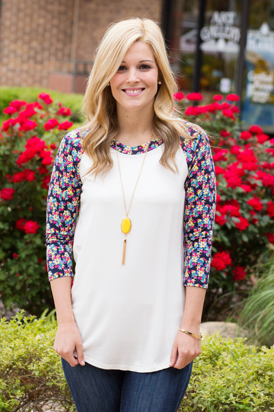 Floral Baseball Tee