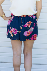 navy floral shorts