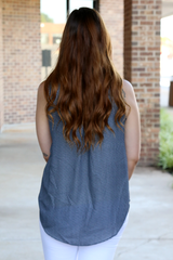 gingham patterned top