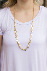 gold hammered disc necklace