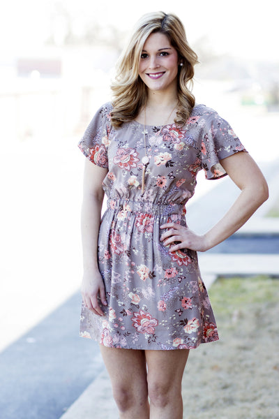 Neutral Floral Dress