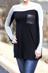 tunic with sparkle pocket