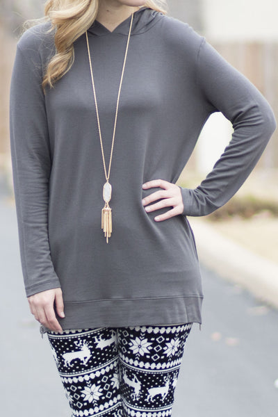 Gray Zipper Tunic