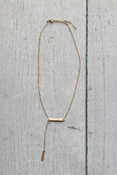 Gold Hanging Bar Necklace