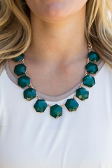 hunter green statement necklace