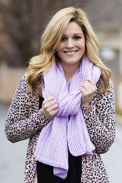 Neon Knit Scarf - Lavender
