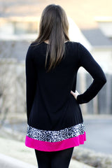 back of leopard and pink tunic. Cute for spring