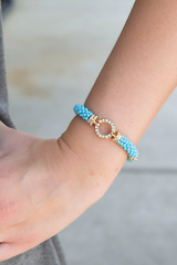 light blue seed bead bracelet